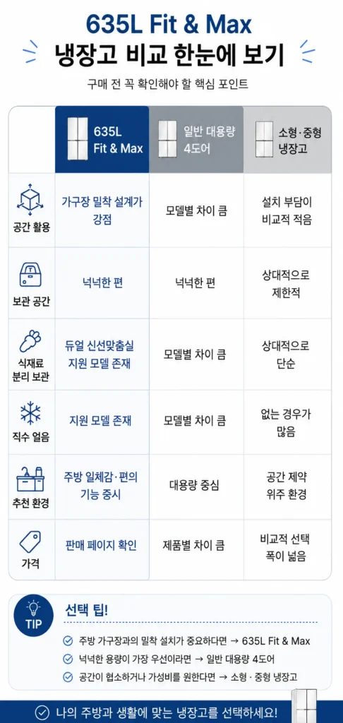 냉장고 비교 한눈에 보기