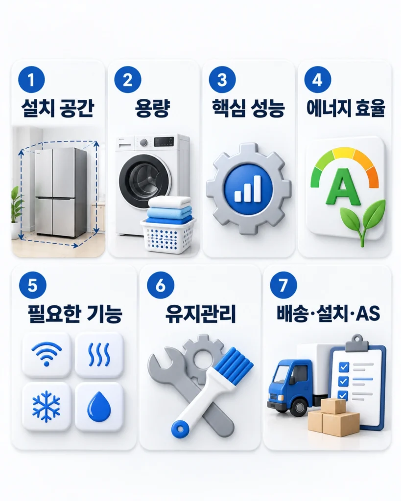 가전제품 구매 기준